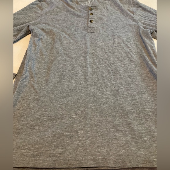 Chaps Charcoal Long Sleeve Henley - Picture 2 of 3